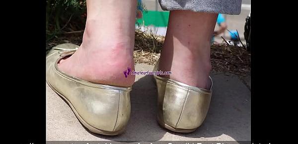  Shoeplay Dipping Candid Feet Sweaty Feet Publicfeet slip out of flats shoes